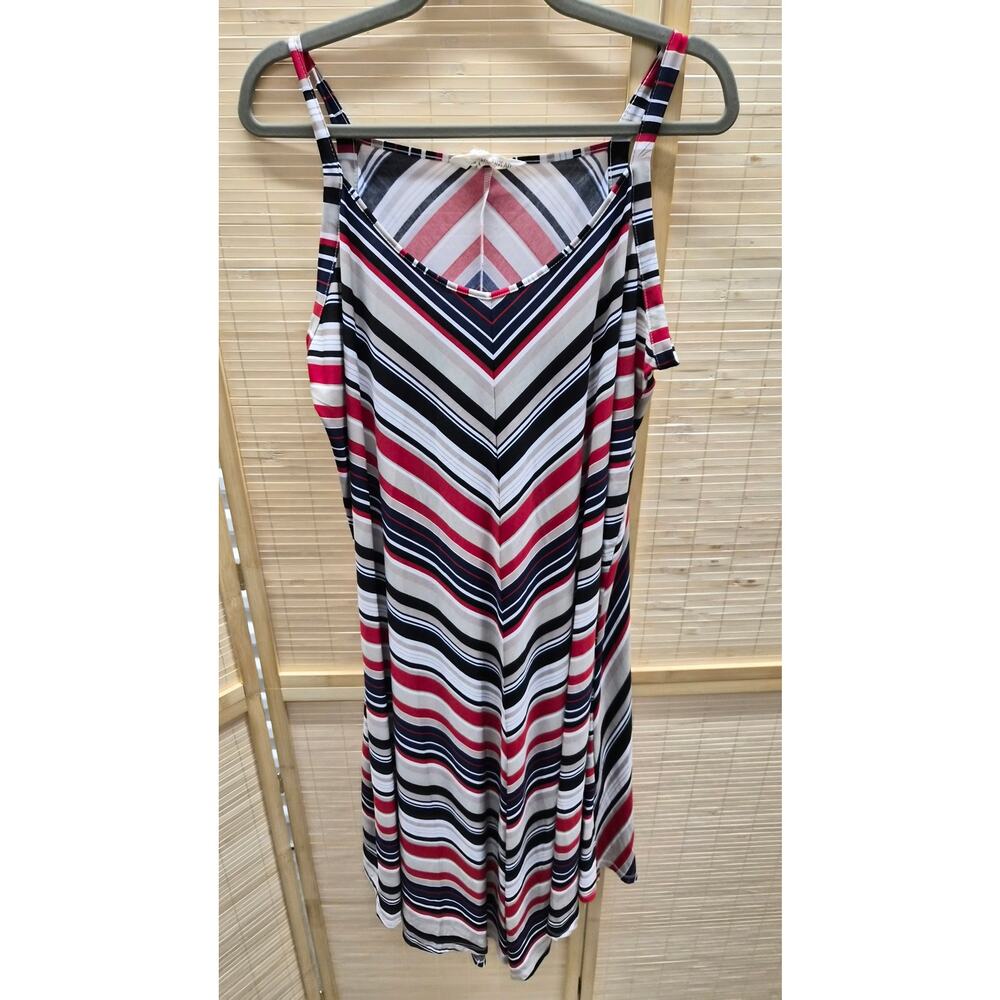 Alchemy Thread Striped Swing Dress XXL Red White Blue Sleeveless Dress